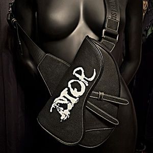 Dior x Peter Doig Calfskin Shoulder Crossbody Saddle Bag
